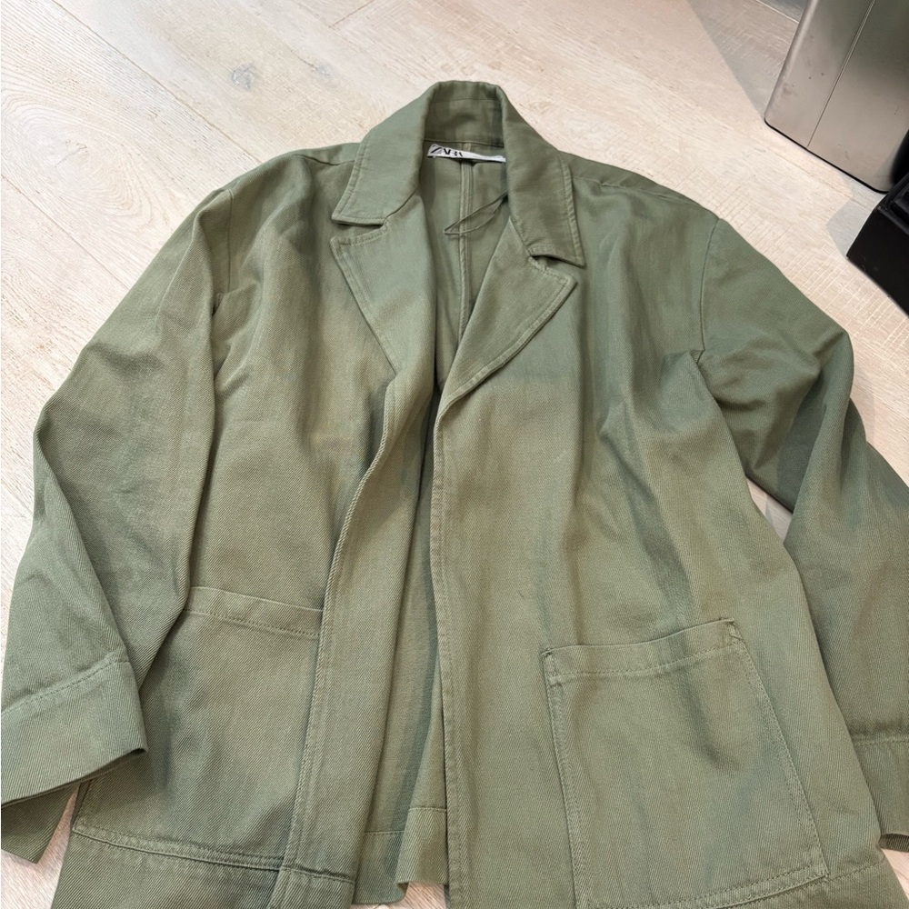 Zara Olive Green Blazer Jacket
